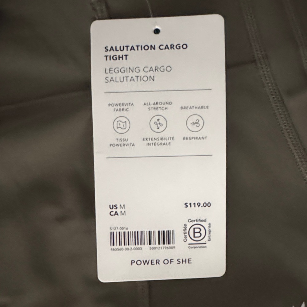 ATHLETA M Salutation Cargo Tight in Moss NWT - Picture 6 of 12